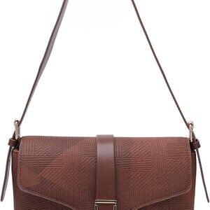 Elegant Vegan Leather Tote Handbag with Adjustable Strap - 5.9x3.5x9.8 inches